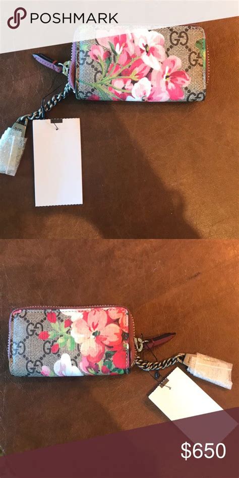 gucci flower keychain wallet|authentic Gucci keychains.